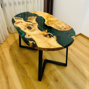 green-wooden-theme-oval-shape-resin-table