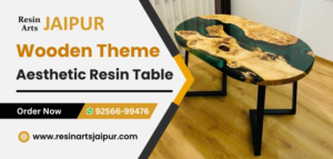 Green-oval-wooden-texture-resin-table