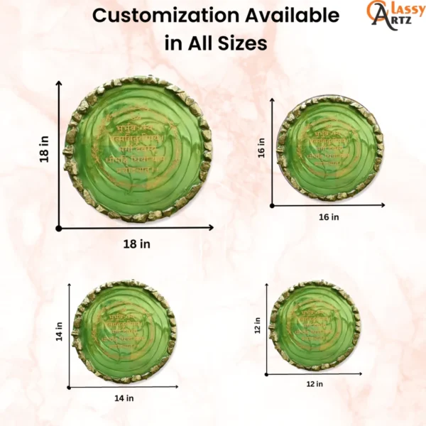 round shape gayatri mantra frame size variants
